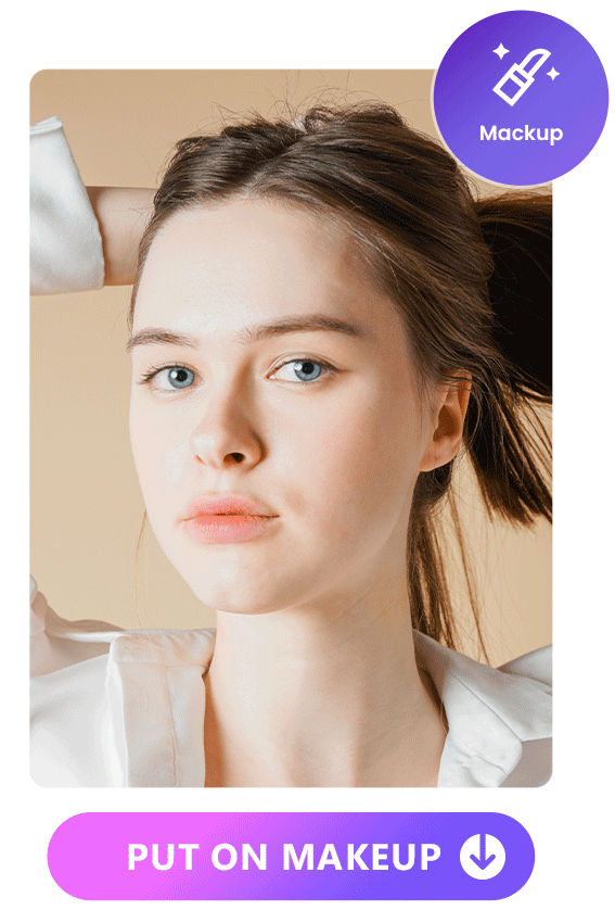 put on makeup with Vivid Glam on a woman's photo